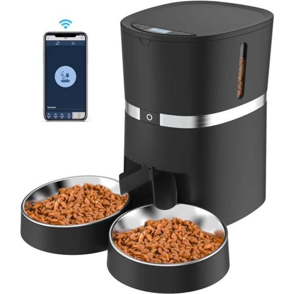 Smart Cat Feeder,WellToBe Automatic CatFeeder WiFi Enable Pet Dog Food Dispenser